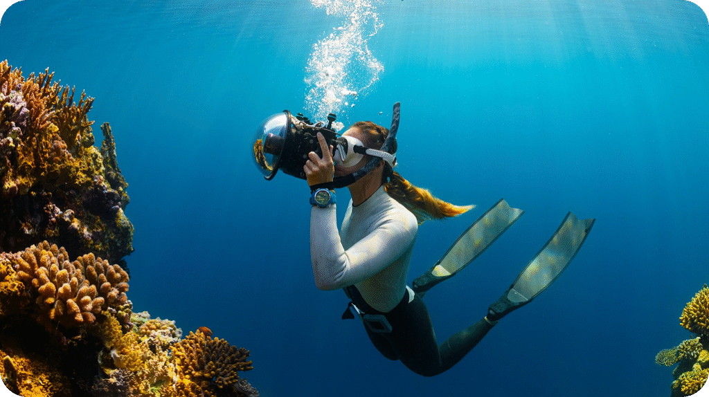 Tailslide non surf things to do sri lanka_guest freediving over coral reef in Matara Sri Lanka_surf retreat extra activities_Activities